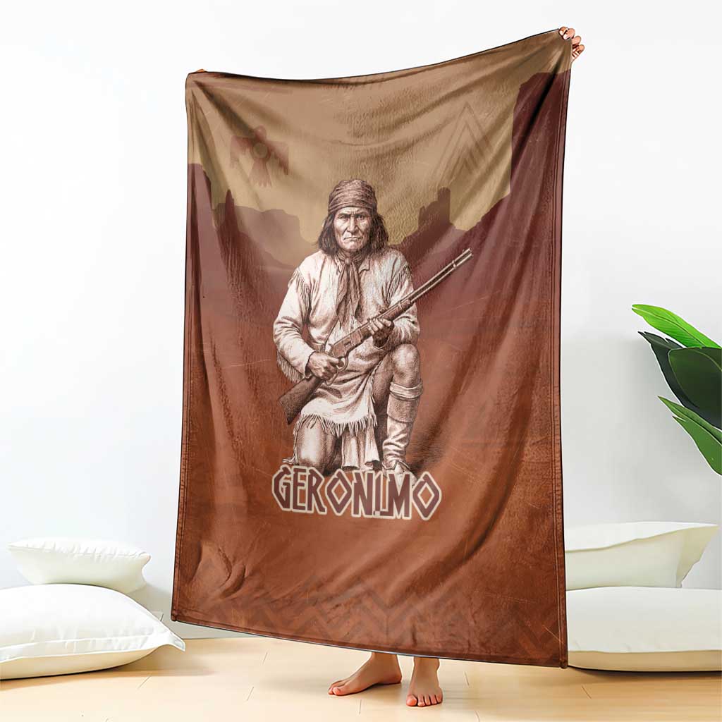 Geronimo Native American Blanket Rifle and Desert Landscape Native American Warrior - Wonder Print Shop