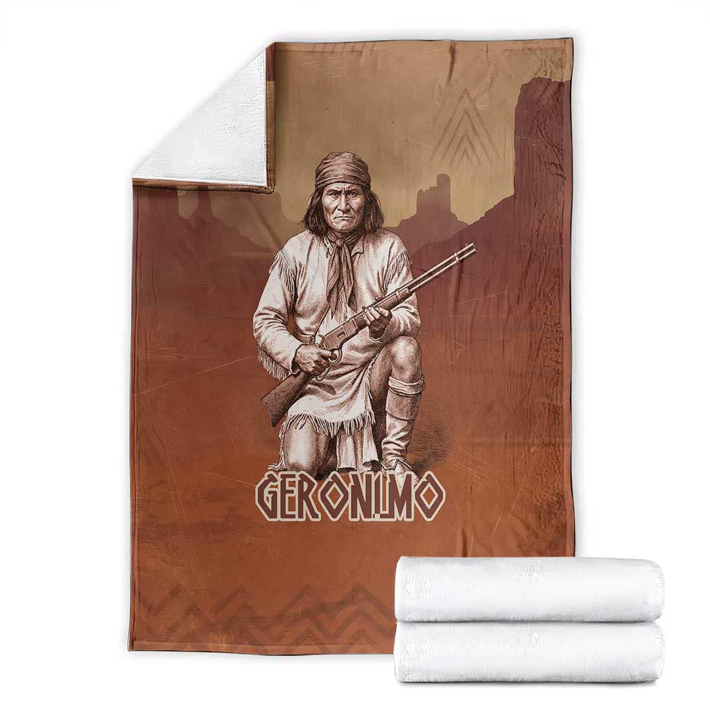 Geronimo Native American Blanket Rifle and Desert Landscape Native American Warrior - Wonder Print Shop