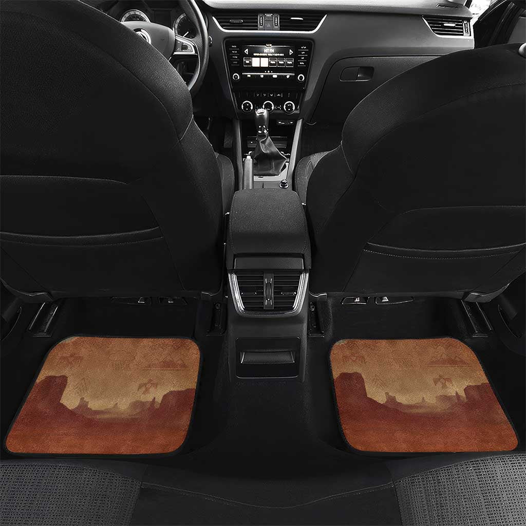 Geronimo Native American Car Mats Rifle and Desert Landscape Native American Warrior - Wonder Print Shop
