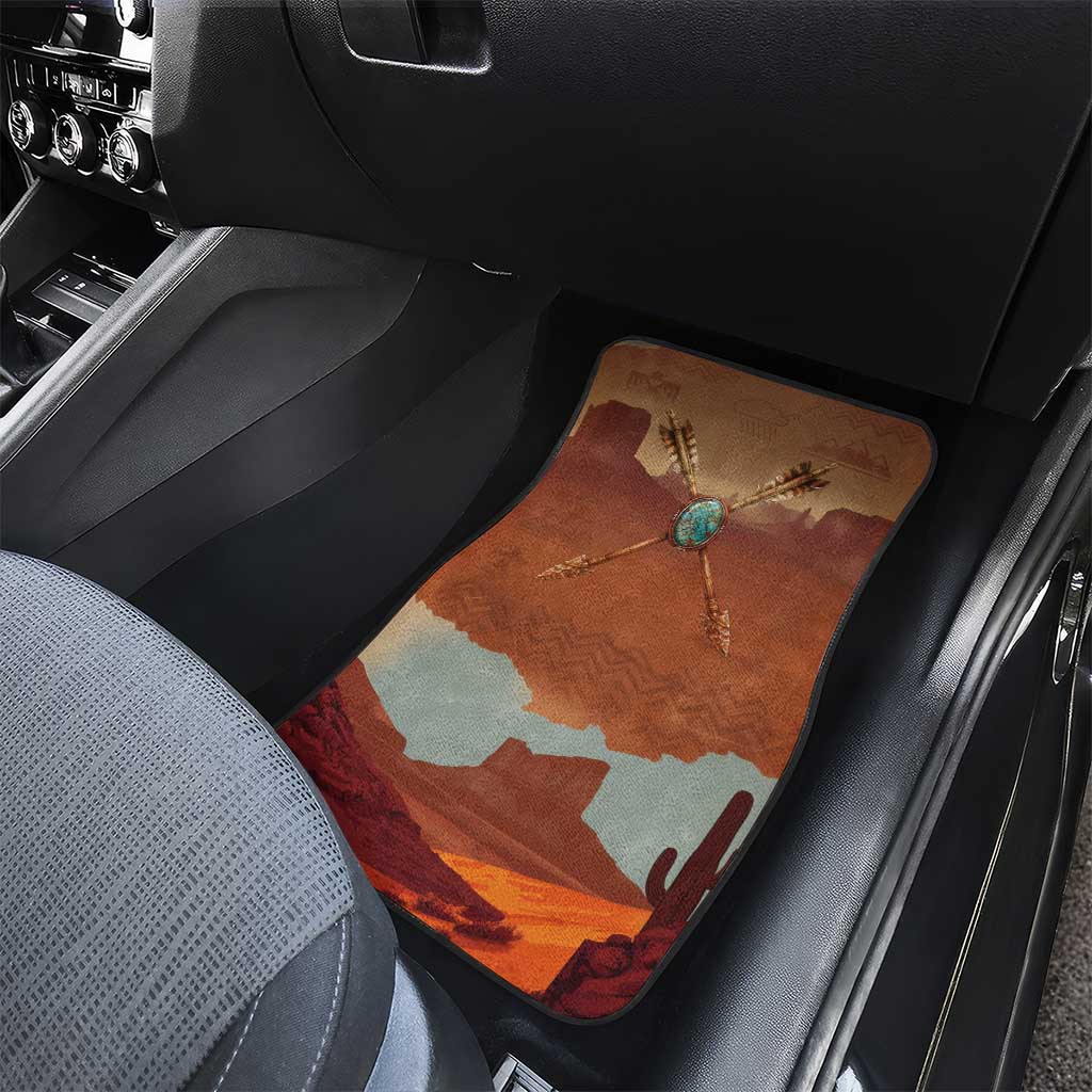 Geronimo Native American Car Mats Rifle and Desert Landscape Native American Warrior - Wonder Print Shop
