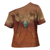 Geronimo Native American Cross Shoulder Shirt Rifle and Desert Landscape Native American Warrior - Wonder Print Shop
