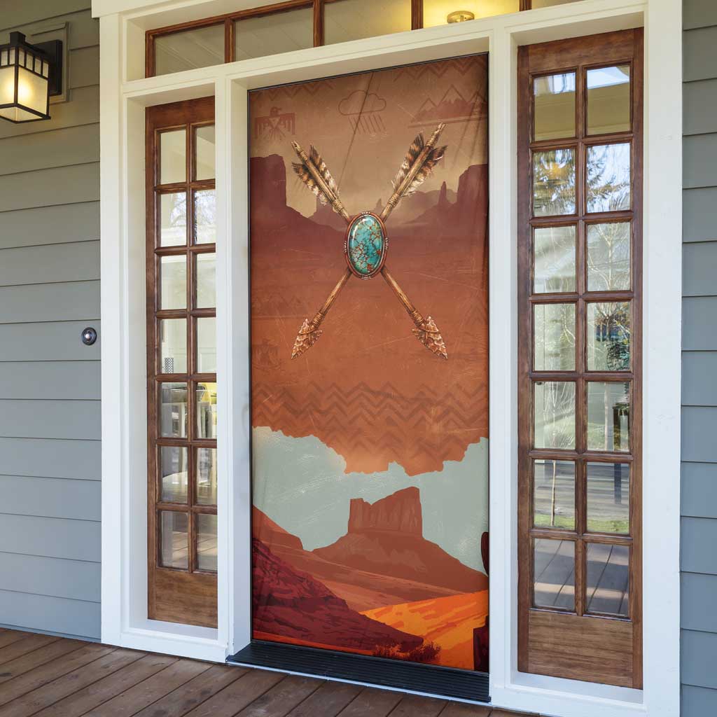 Geronimo Native American Door Cover Rifle and Desert Landscape Native American Warrior - Wonder Print Shop