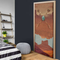 Geronimo Native American Door Cover Rifle and Desert Landscape Native American Warrior - Wonder Print Shop