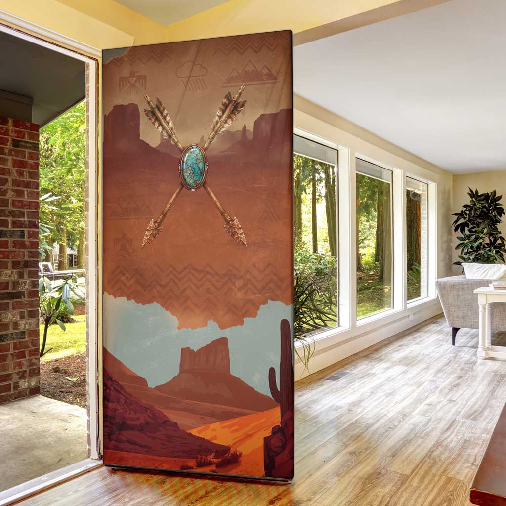 Geronimo Native American Door Cover Rifle and Desert Landscape Native American Warrior - Wonder Print Shop