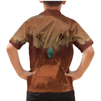 Geronimo Native American Family Matching Mermaid Dress and Hawaiian Shirt Rifle and Desert Landscape Native American Warrior - Wonder Print Shop