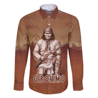 Geronimo Native American Family Matching Off Shoulder Maxi Dress and Hawaiian Shirt Rifle and Desert Landscape Native American Warrior - Wonder Print Shop