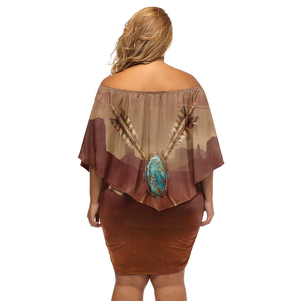 Geronimo Native American Family Matching Off Shoulder Short Dress and Hawaiian Shirt Rifle and Desert Landscape Native American Warrior - Wonder Print Shop