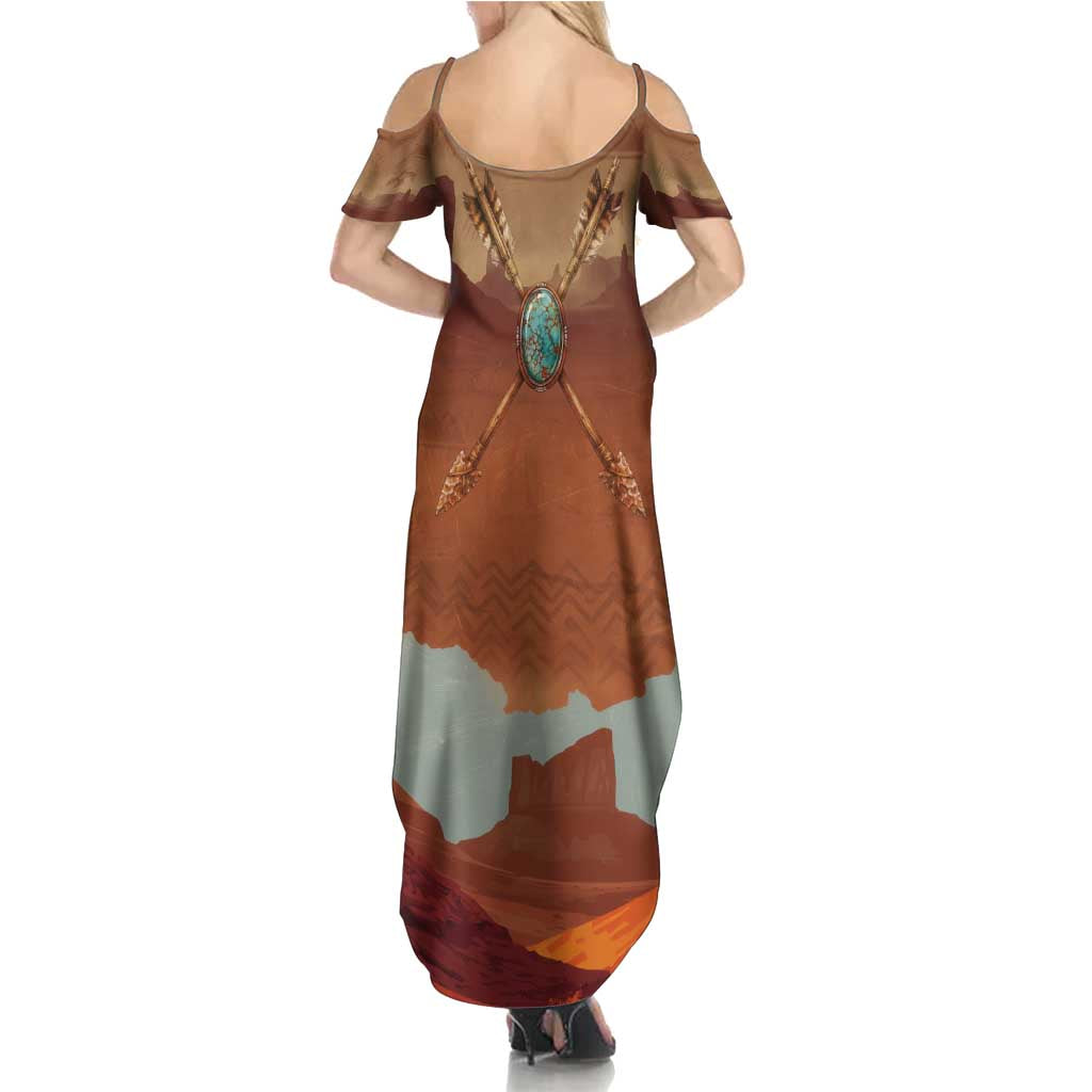 Geronimo Native American Family Matching Summer Maxi Dress and Hawaiian Shirt Rifle and Desert Landscape Native American Warrior - Wonder Print Shop