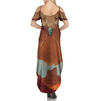 Geronimo Native American Family Matching Summer Maxi Dress and Hawaiian Shirt Rifle and Desert Landscape Native American Warrior - Wonder Print Shop