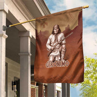 Geronimo Native American Garden Flag Rifle and Desert Landscape Native American Warrior - Wonder Print Shop