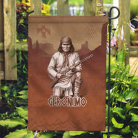 Geronimo Native American Garden Flag Rifle and Desert Landscape Native American Warrior - Wonder Print Shop