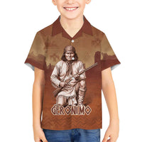 Geronimo Native American Hawaiian Shirt Rifle and Desert Landscape Native American Warrior - Wonder Print Shop