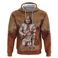 Geronimo Native American Hoodie Rifle and Desert Landscape Native American Warrior - Wonder Print Shop