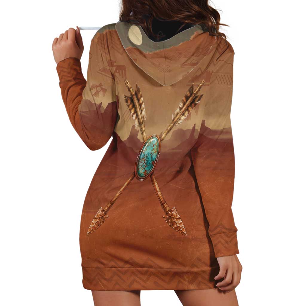 Geronimo Native American Hoodie Dress Rifle and Desert Landscape Native American Warrior - Wonder Print Shop