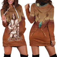 Geronimo Native American Hoodie Dress Rifle and Desert Landscape Native American Warrior - Wonder Print Shop