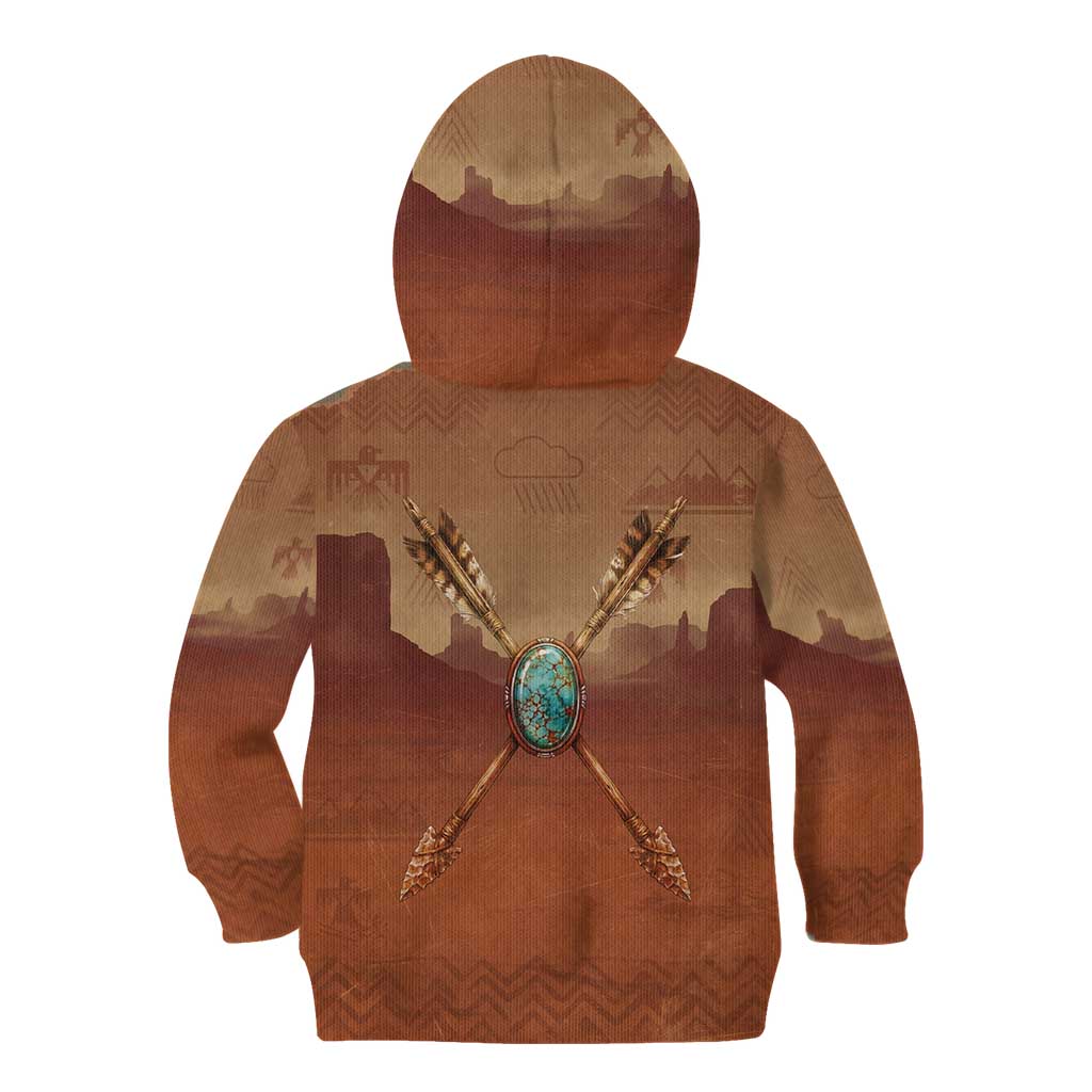 Geronimo Native American Kid Hoodie Rifle and Desert Landscape Native American Warrior - Wonder Print Shop