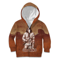 Geronimo Native American Kid Hoodie Rifle and Desert Landscape Native American Warrior - Wonder Print Shop
