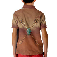 Geronimo Native American Kid Polo Shirt Rifle and Desert Landscape Native American Warrior - Wonder Print Shop