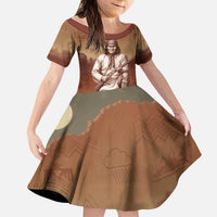 Geronimo Native American Kid Short Sleeve Dress Rifle and Desert Landscape Native American Warrior - Wonder Print Shop
