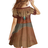 Geronimo Native American Kid Short Sleeve Dress Rifle and Desert Landscape Native American Warrior - Wonder Print Shop
