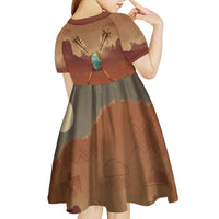 Geronimo Native American Kid Short Sleeve Dress Rifle and Desert Landscape Native American Warrior - Wonder Print Shop