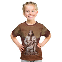 Geronimo Native American Kid T Shirt Rifle and Desert Landscape Native American Warrior - Wonder Print Shop