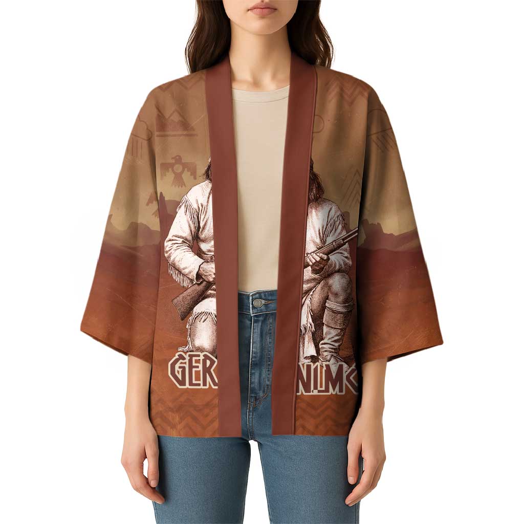 Geronimo Native American Kimono Rifle and Desert Landscape Native American Warrior - Wonder Print Shop