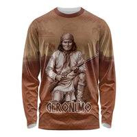 Geronimo Native American Long Sleeve Shirt Rifle and Desert Landscape Native American Warrior - Wonder Print Shop