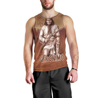 Geronimo Native American Men Tank Top Rifle and Desert Landscape Native American Warrior - Wonder Print Shop