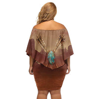 Geronimo Native American Off Shoulder Short Dress Rifle and Desert Landscape Native American Warrior - Wonder Print Shop