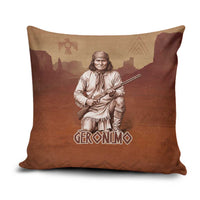 Geronimo Native American Pillow Cover Rifle and Desert Landscape Native American Warrior - Wonder Print Shop