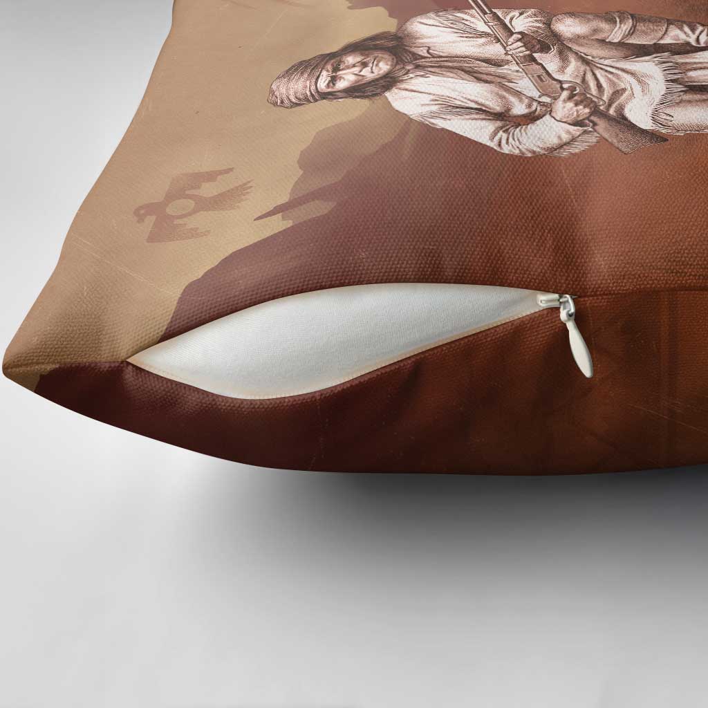 Geronimo Native American Pillow Cover Rifle and Desert Landscape Native American Warrior - Wonder Print Shop