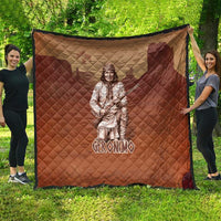 Geronimo Native American Quilt Rifle and Desert Landscape Native American Warrior - Wonder Print Shop