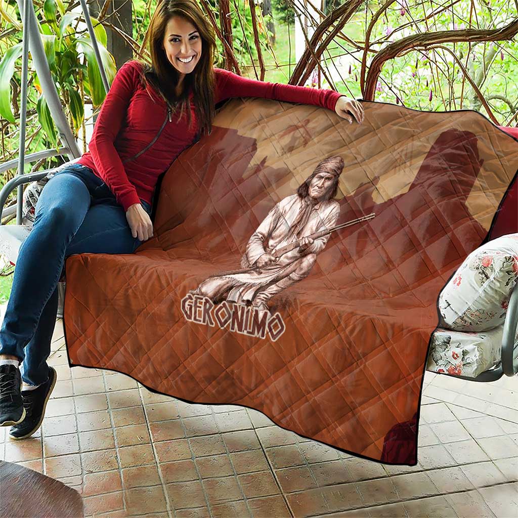 Geronimo Native American Quilt Rifle and Desert Landscape Native American Warrior - Wonder Print Shop