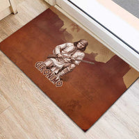 Geronimo Native American Rubber Doormat Rifle and Desert Landscape Native American Warrior - Wonder Print Shop