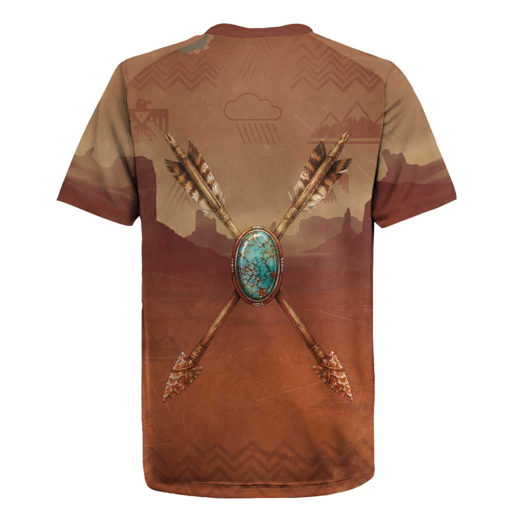Geronimo Native American Rugby Jersey Rifle and Desert Landscape Native American Warrior - Wonder Print Shop