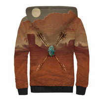 Geronimo Native American Sherpa Hoodie Rifle and Desert Landscape Native American Warrior - Wonder Print Shop