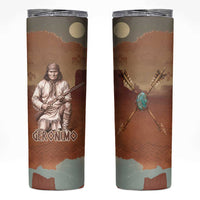 Geronimo Native American Skinny Tumbler Rifle and Desert Landscape Native American Warrior - Wonder Print Shop
