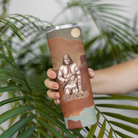 Geronimo Native American Skinny Tumbler Rifle and Desert Landscape Native American Warrior - Wonder Print Shop