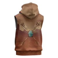 Geronimo Native American Sleeveless Hoodie Rifle and Desert Landscape Native American Warrior - Wonder Print Shop