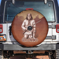 Geronimo Native American Spare Tire Cover Rifle and Desert Landscape Native American Warrior - Wonder Print Shop