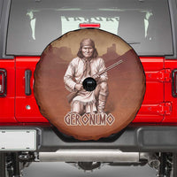 Geronimo Native American Spare Tire Cover Rifle and Desert Landscape Native American Warrior - Wonder Print Shop