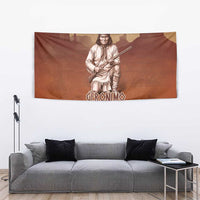Geronimo Native American Tapestry Rifle and Desert Landscape Native American Warrior - Wonder Print Shop
