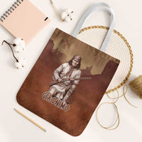 Geronimo Native American Tote Bag Rifle and Desert Landscape Native American Warrior - Wonder Print Shop