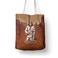 Geronimo Native American Tote Bag Rifle and Desert Landscape Native American Warrior - Wonder Print Shop