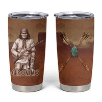 Geronimo Native American Tumbler Cup Rifle and Desert Landscape Native American Warrior - Wonder Print Shop