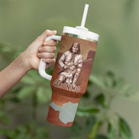 Geronimo Native American Tumbler With Handle Rifle and Desert Landscape Native American Warrior - Wonder Print Shop