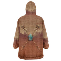 Geronimo Native American Wearable Blanket Hoodie Rifle and Desert Landscape Native American Warrior - Wonder Print Shop