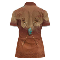 Geronimo Native American Women Polo Shirt Rifle and Desert Landscape Native American Warrior - Wonder Print Shop