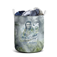 Chief Joseph Native American Laundry Basket Tribal Heart Symbol Inspirational Quote Will Fight No More Forever - Wonder Print Shop